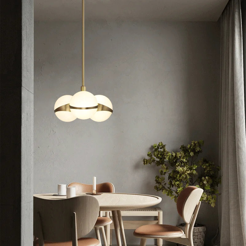 plafonnier nordique en cuivre design créatif pour éclairage intérieur - vue 4 sur 8