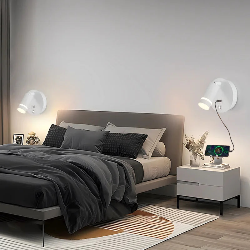 lampe de lecture led rotative avec port usb et interrupteur type-c - vue 3 sur 17