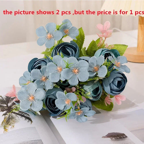 bouquet de fleurs artificielles en soie pour décoration intérieure - vue 10 sur 12