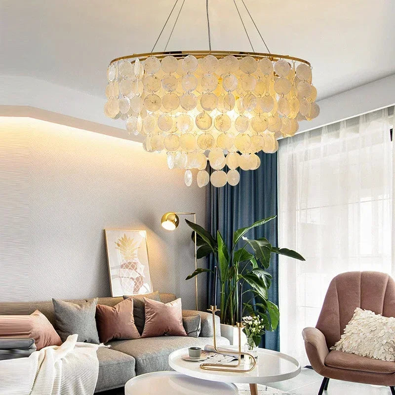 lustre moderne en coquillage design créatif pour intérieur élégant - vue 5 sur 12