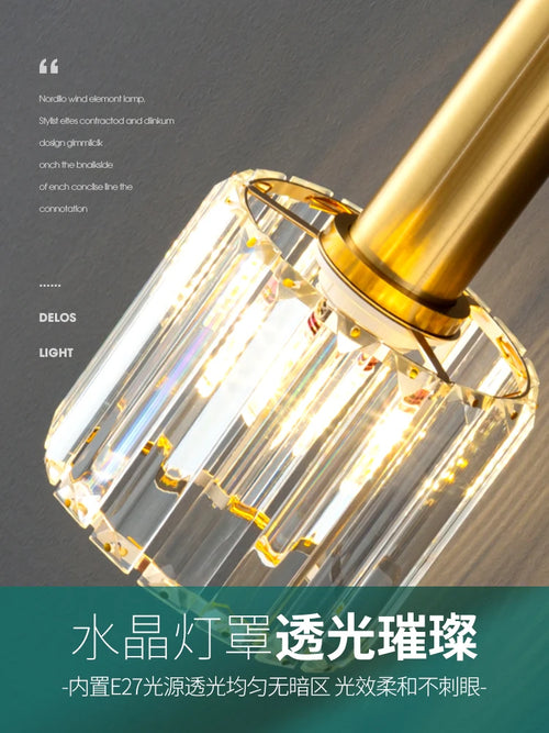 lustre en cristal de luxe design moderne pour éclairage intérieur - vue 5 sur 9