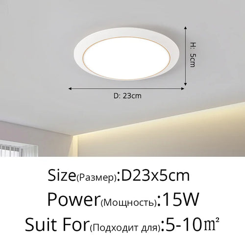 lustre led ultra-mince trois-preuve circulaire moderne minimaliste - vue 11 sur 22