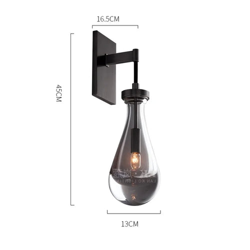 applique murale design gouttelette d'eau cristal led cuivre nordique - vue 16 sur 20