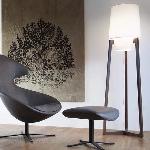 lampadaire en tissu japonais design rétro pour intérieur moderne - vue 6 sur 9