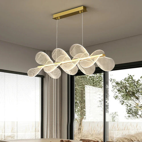 lustre led moderne en acrylique forme de fleur luxueux - vue 5 sur 10