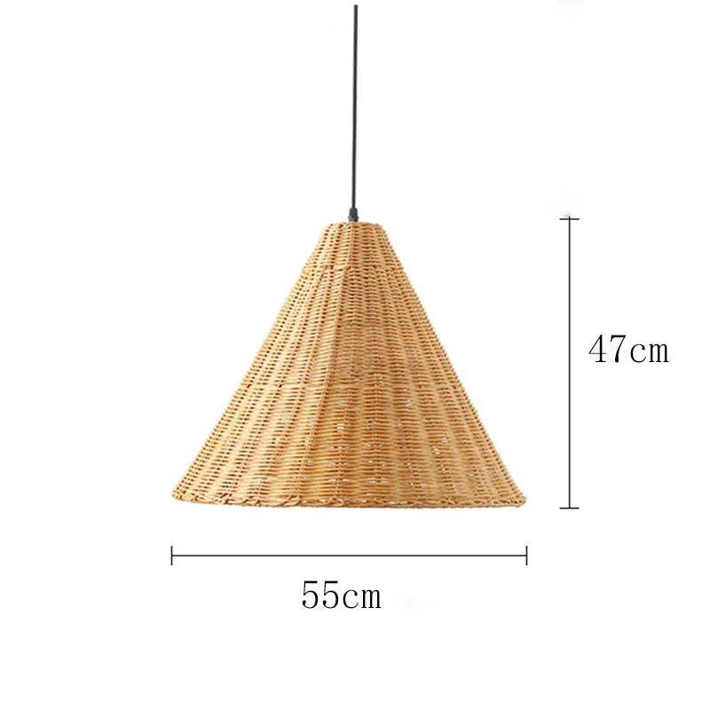 suspension vintage en rotin fait main pour éclairage intérieur - vue 16 sur 16