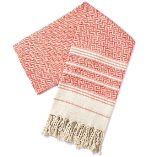 serviette de plage turque coton losanges sechage rapide