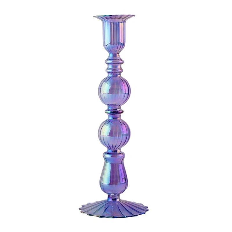 bougeoirs rétro coniques haut en verre pour décoration - vue 31 sur 32