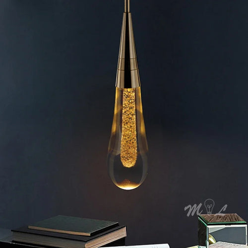 suspension design en verre en forme de gouttelettes d'eau élégante - vue 3 sur 12