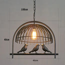 lustre cage à oiseaux en fer forgé pour café et bar