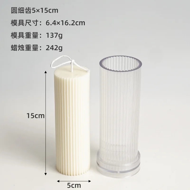moule cylindrique à rayures pour fabrication de bougies en acrylique - vue 10 sur 14