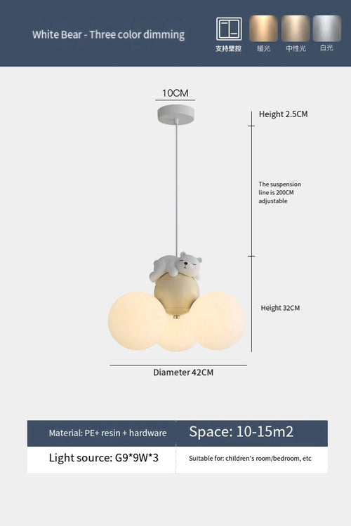 lustre créatif dessin animé ours ballon pour enfants - vue 11 sur 16