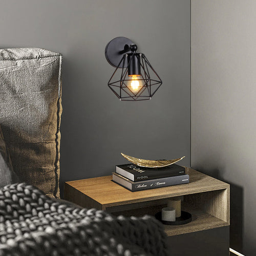 applique murale vintage cage loft industriel led éclairage intérieur - vue 2 sur 10