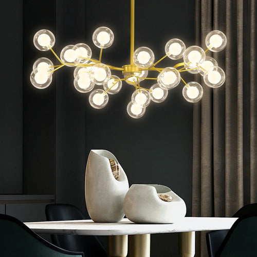 plafonnier en verre branches de luciole design moderne et élégant - vue 4 sur 11