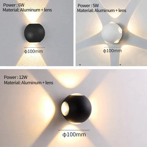 applique murale led moderne pour intérieur et extérieur - vue 6 sur 12