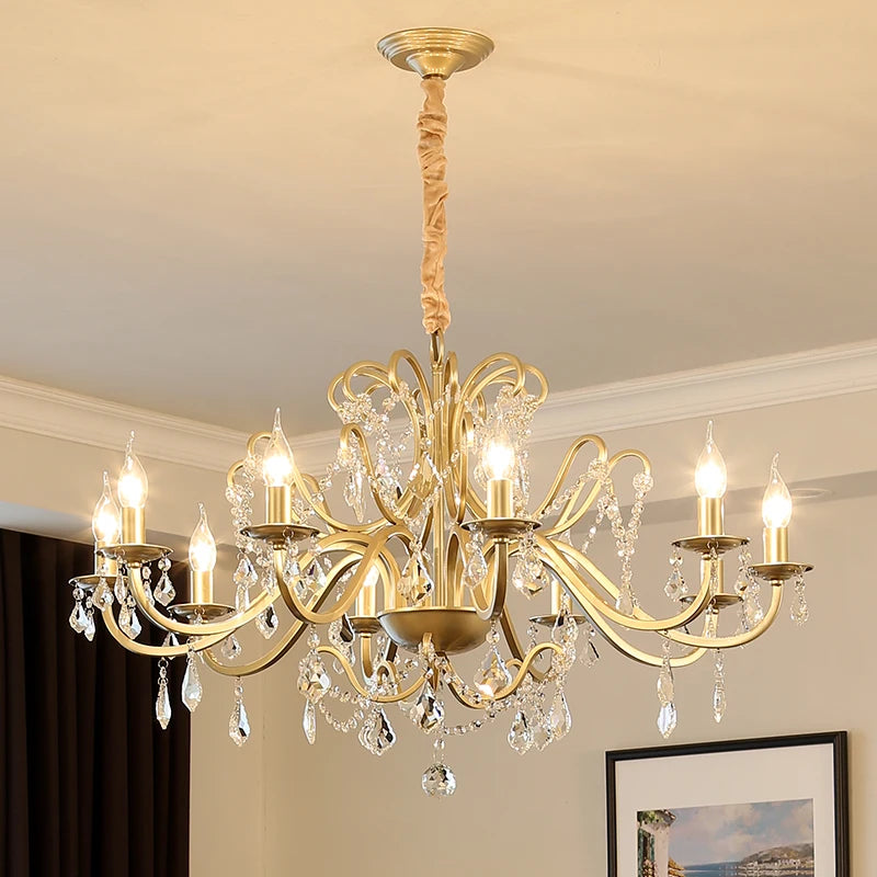 lustre en cristal vintage avec bougie led pour un éclairage élégant - vue 2 sur 10