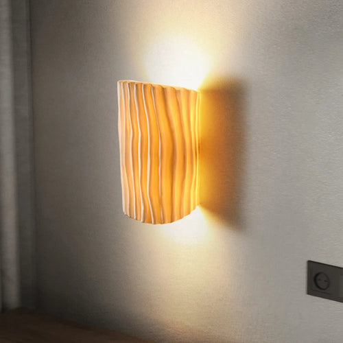applique murale nordique en résine motif ondulé double tête led - vue 3 sur 9