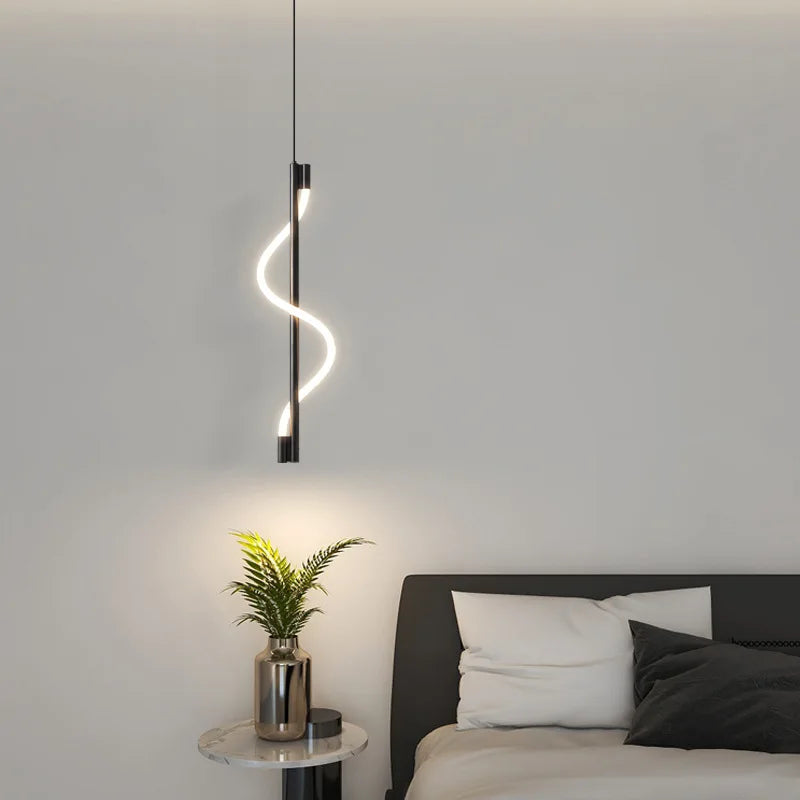suspension en spirale luxe avec télécommande gradation led - vue 5 sur 8