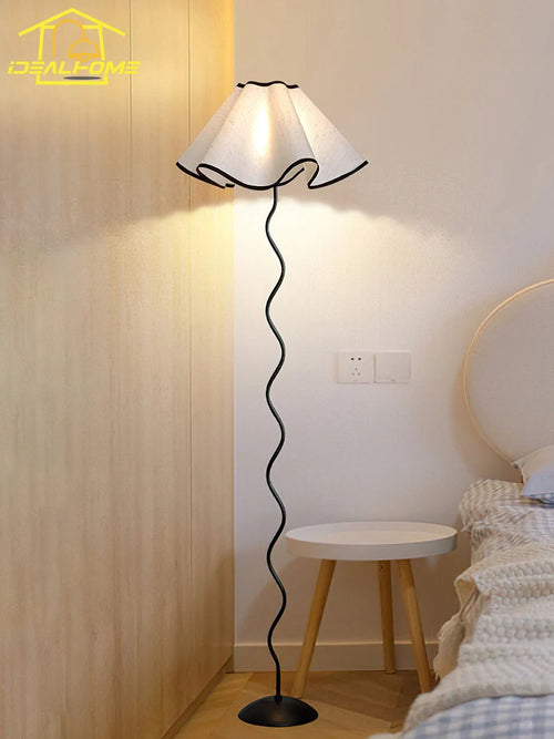 lampadaire moderne en tissu à motif floral nordique - vue 3 sur 7