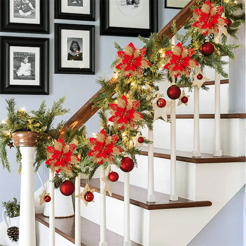 décoration suspendue fleur pailletée pour arbre de noël - vue 7 sur 34