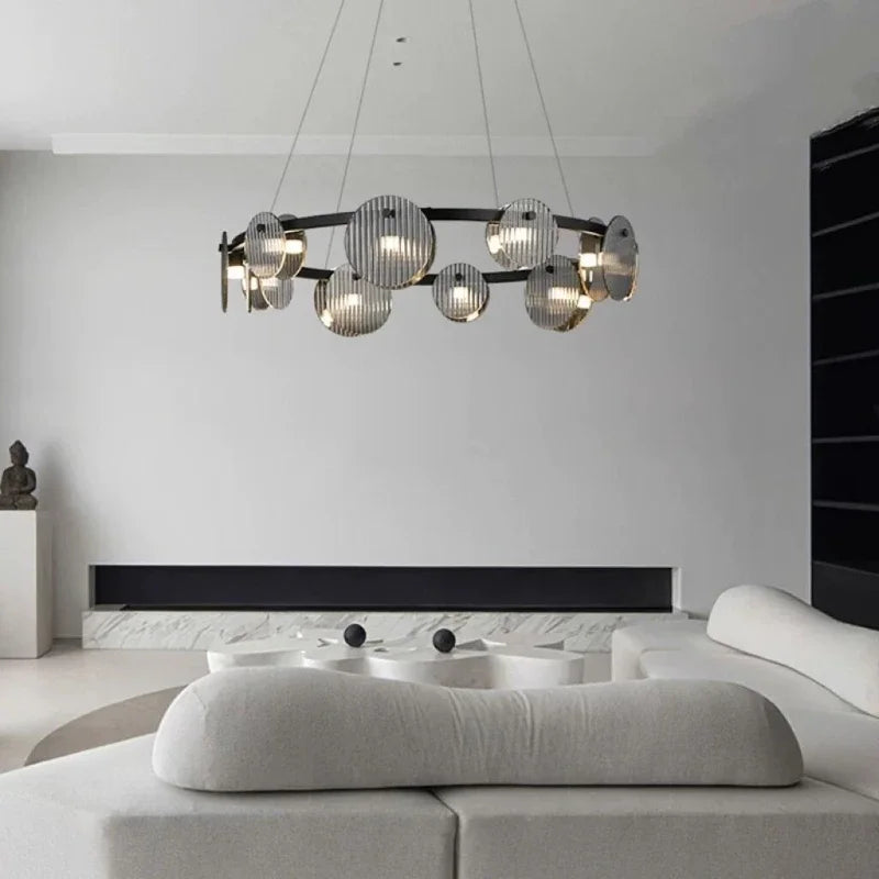 lustre moderne en verre minimaliste pour éclairage design - vue 3 sur 25