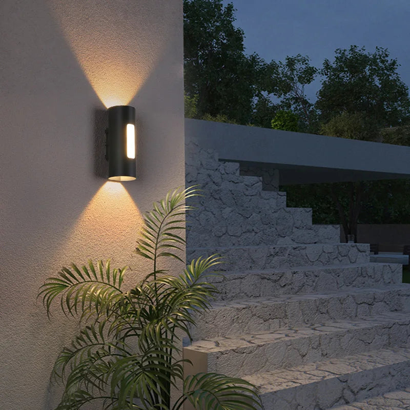 12W Outdoor LED Wall Lamp IP65 Waterproof Simple Up and Down Lighting Porch Garden Lights Home Sconce Decorative COB Spotlight - vue 4 sur 7