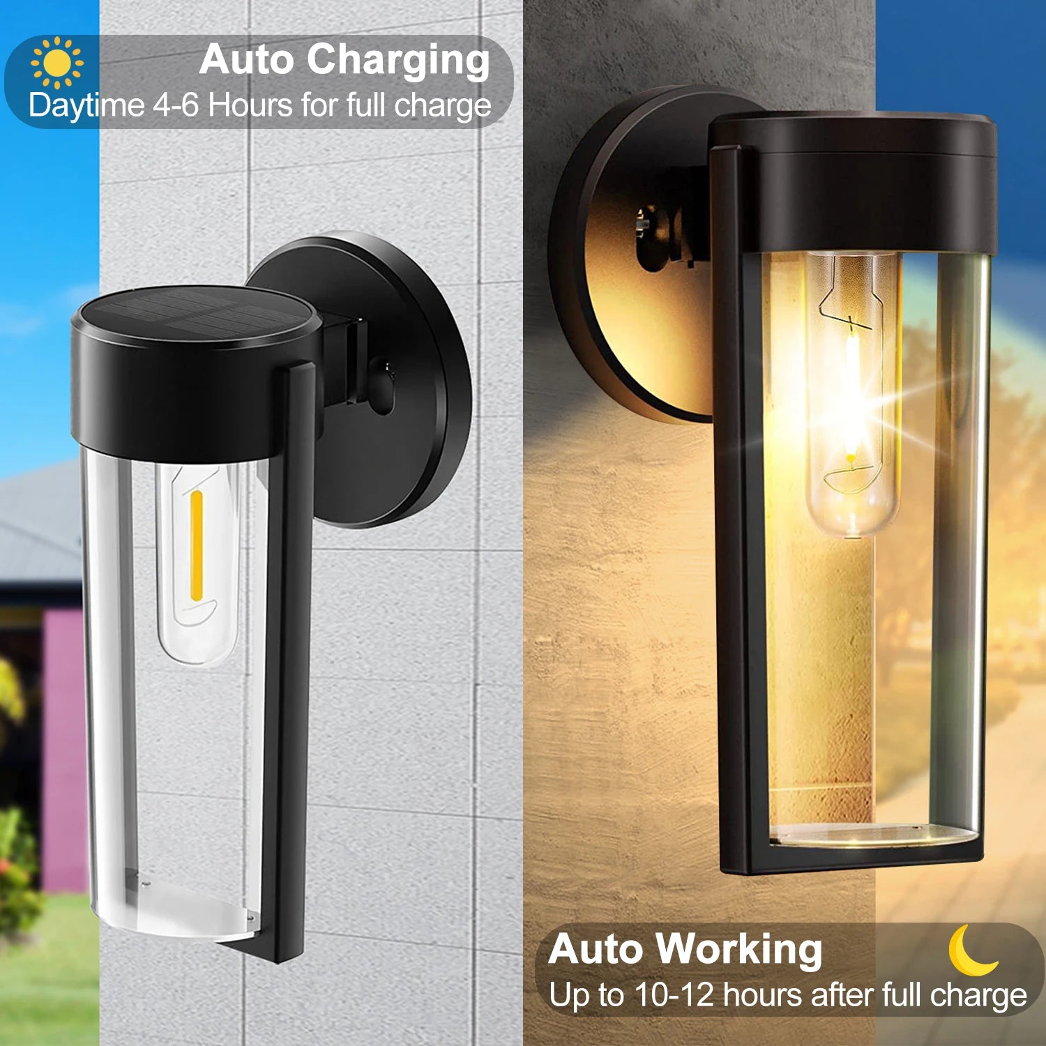 Applique murale LED lumières solaires clôture extérieure lampes de jardin solaires lumières de pont décor étanche solaire arrière-cour jardin Patio cour porche déco - vue 4 sur 7