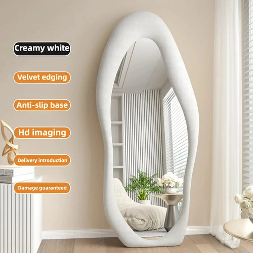 miroir intégral ondulé design nordique pour décoration intérieure - vue 8 sur 13