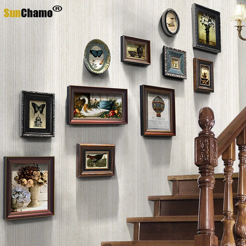 cadre photo rétro en bois pour décoration intérieure - vue 3 sur 16