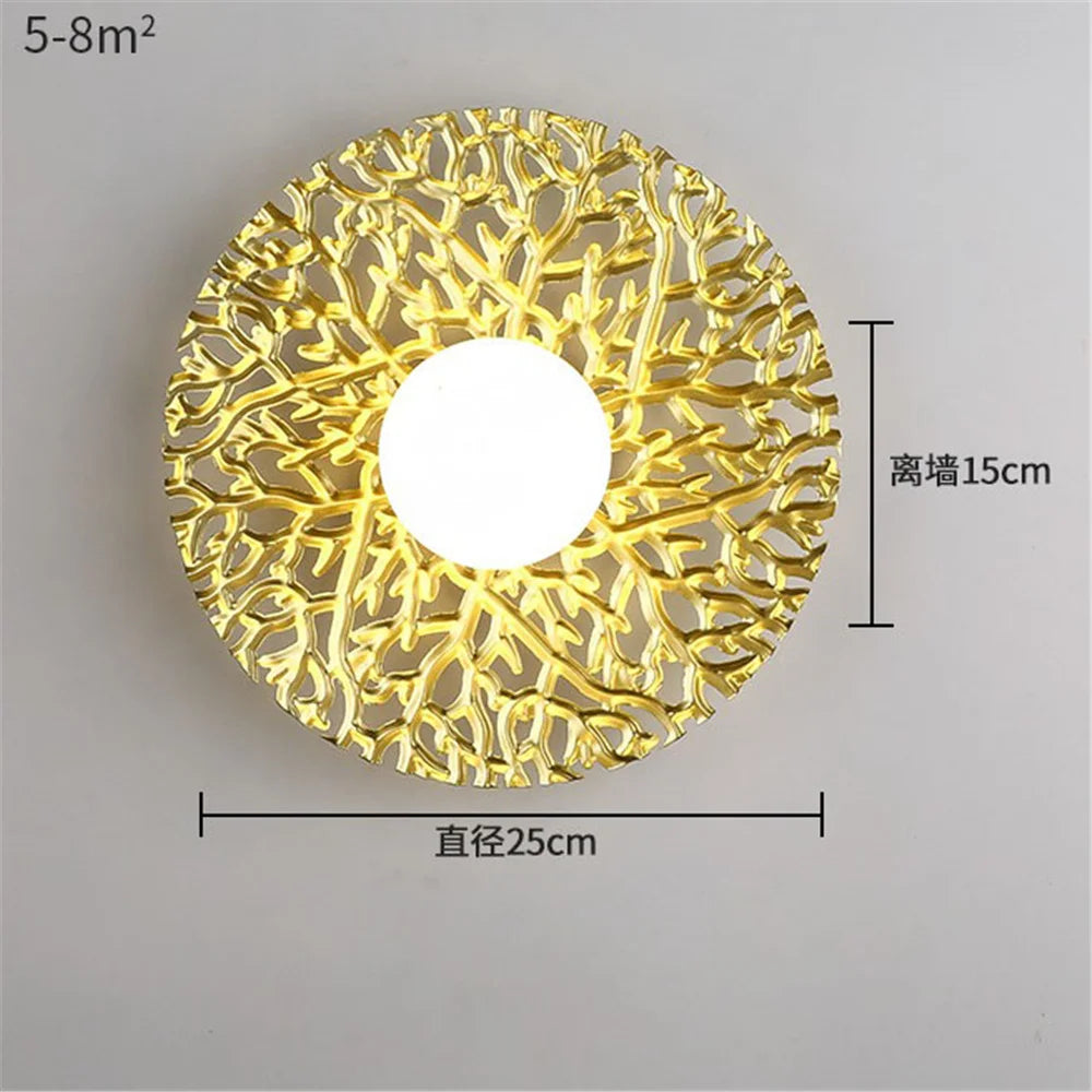applique murale LED ronde en métal nordique décoratif pour intérieur moderne - vue 21 sur 23