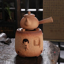 Theiere ceramique brute artisanale style kung fu retro