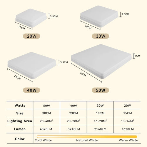 plafonnier led moderne carré pour intérieur design élégant - vue 5 sur 18