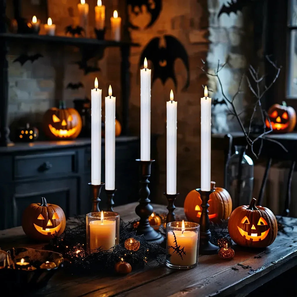 bougies LED décoratives scintillantes pour mariage et Halloween - vue 5 sur 14