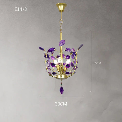 lustre led en agate naturelle idéal pour décoration romantique - vue 15 sur 15