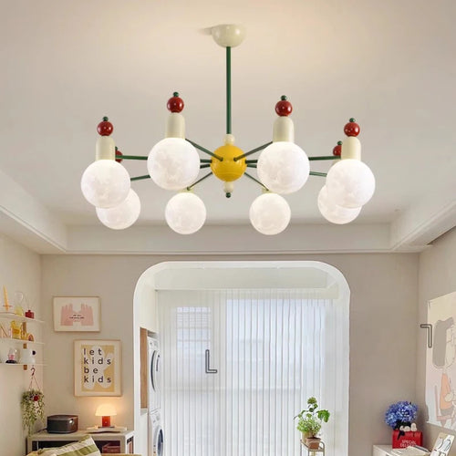 lustre moderne pour chambre d'enfants design nordique lumineux et coloré - vue 3 sur 12