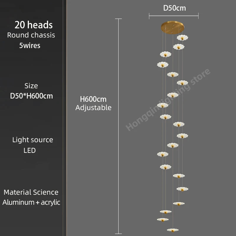 lustre moderne à led pour espaces intérieurs élégants et contemporains - vue 14 sur 26