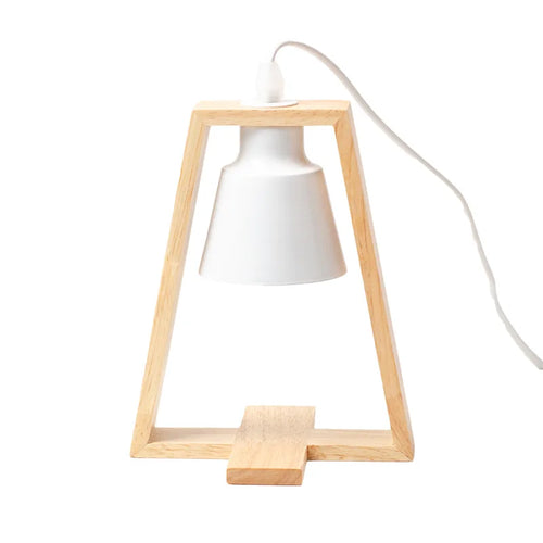 Lampe chauffe-bougie bois nordique 110/230V éclairage intérieur - vue 5 sur 6