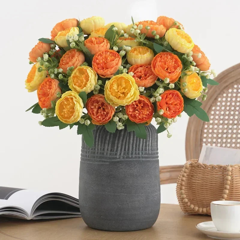 fleurs artificielles pivoines en soie pour mariage décoration florale - vue 10 sur 12