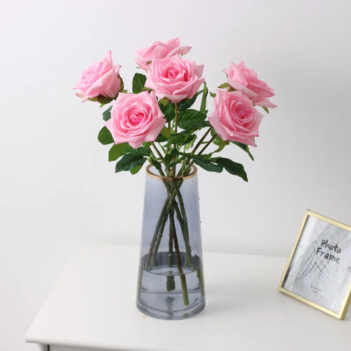 fleurs de roses artificielles en latex pour décoration élégante - vue 4 sur 11