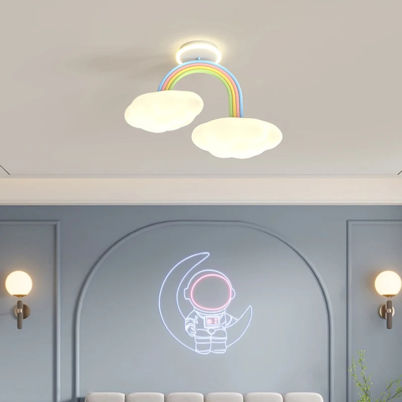 lustre mignon pour chambre d'enfants en style princesse et nuage - vue 5 sur 7