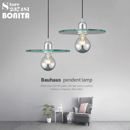 suspension moderne en verre pour éclairage créatif minimaliste - vue 3 sur 8