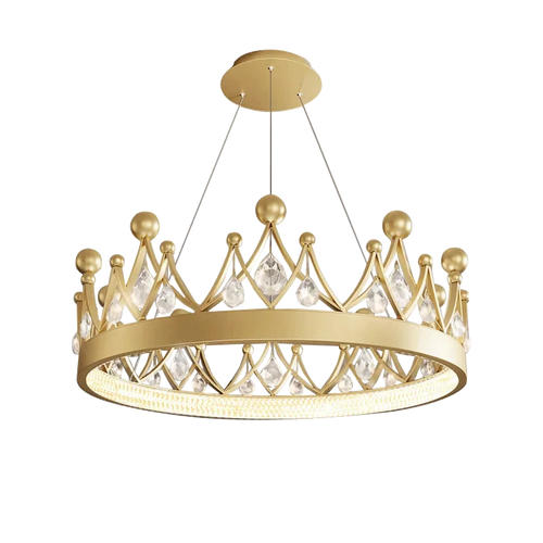2024 Simple bedroom lamp children's room living room light luxury crown crystal chandelier  pendant lights  room decor - vue 6 sur 10