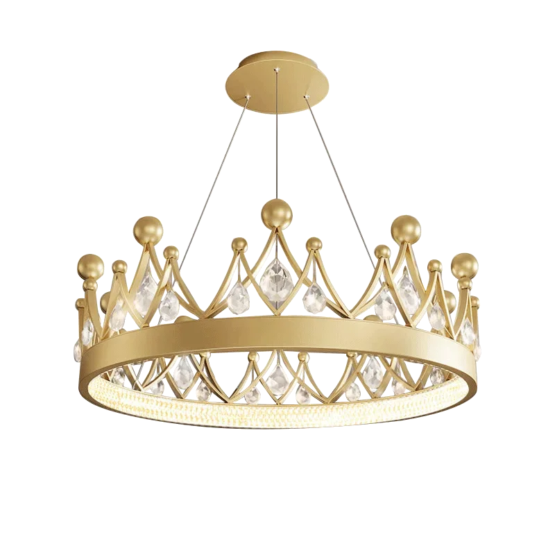 2024 Simple bedroom lamp children's room living room light luxury crown crystal chandelier  pendant lights  room decor - vue 5 sur 10