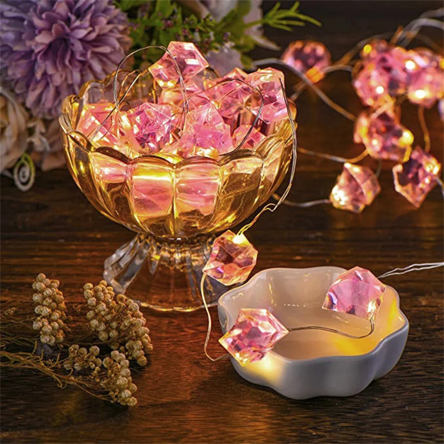 guirlande lumineuse en cristal pour décorations de fêtes - vue 1 sur 8