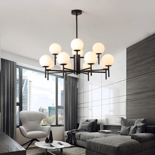 lustre en verre design médiéval pour décoration intérieure moderne - vue 2 sur 14