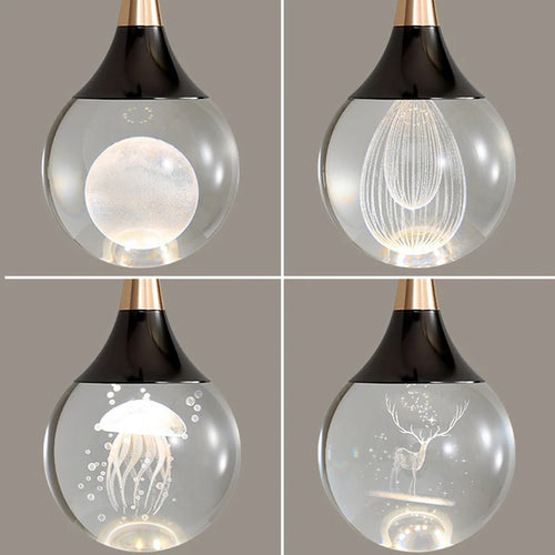 applique murale led créative en forme de méduse - vue 3 sur 9