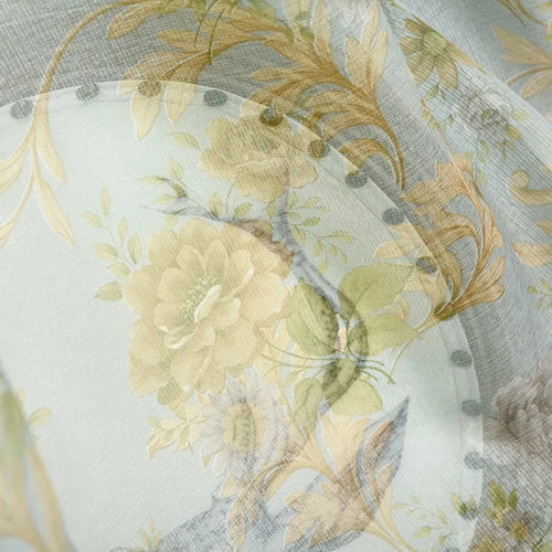 Rideau occultant floral style européen pour salon chambre - vue 9 sur 8