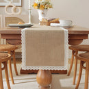 Chemin de table jute macramé style rustique beige