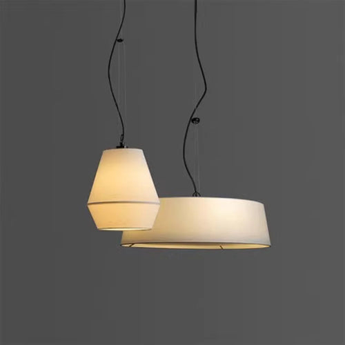 lustre lin moderne minimaliste chinois suspension japonais wabi-sabi - vue 2 sur 8