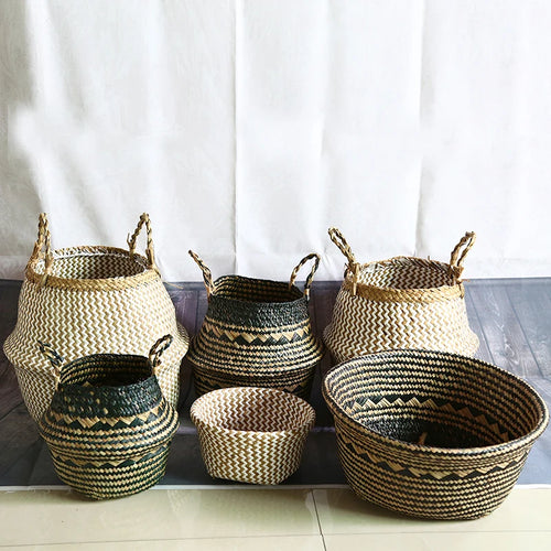 panier de rangement pliable en osier pour jouets et linge - vue 4 sur 13